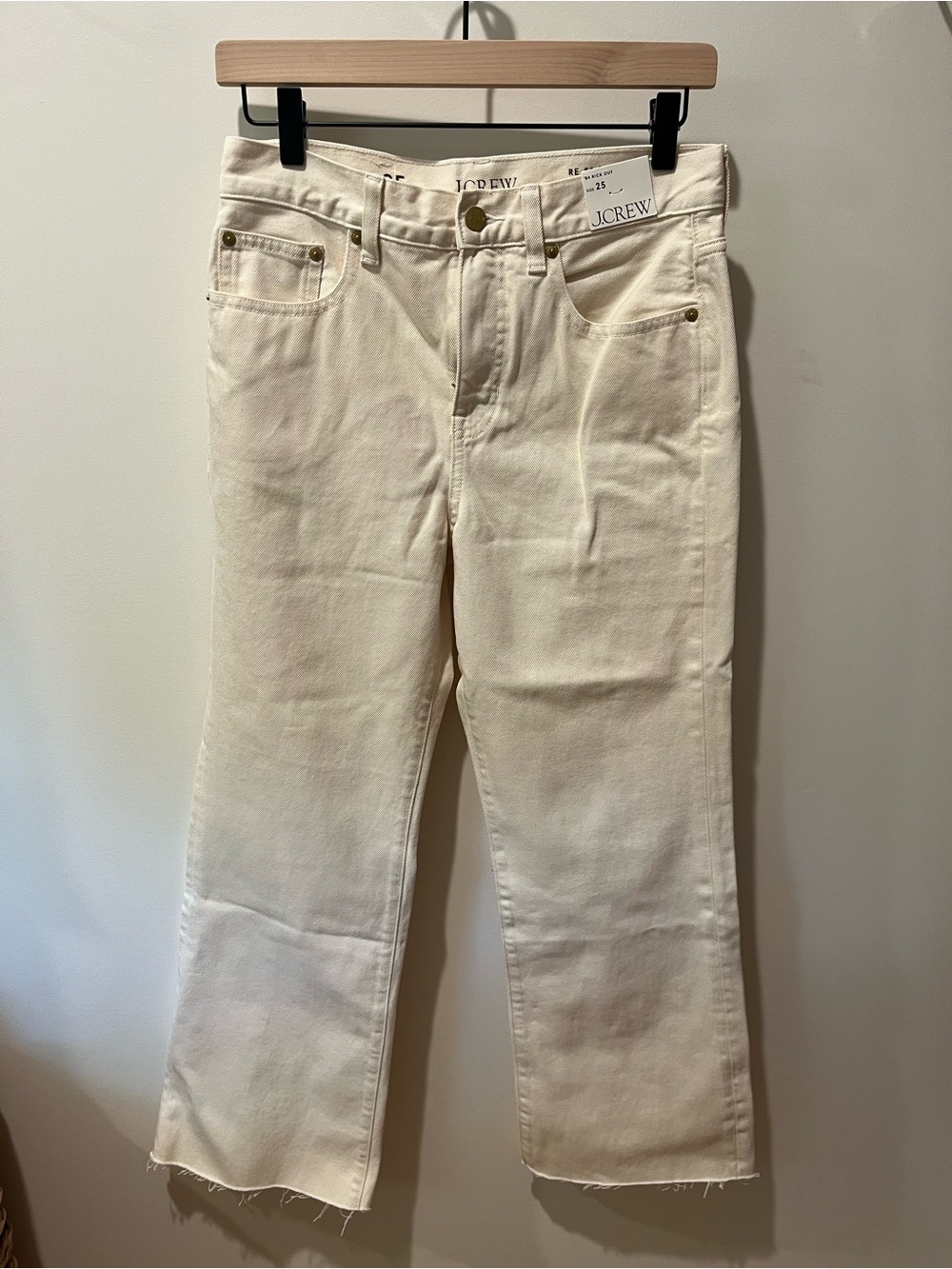 J. Crew Women's Cream Cropped Jeans